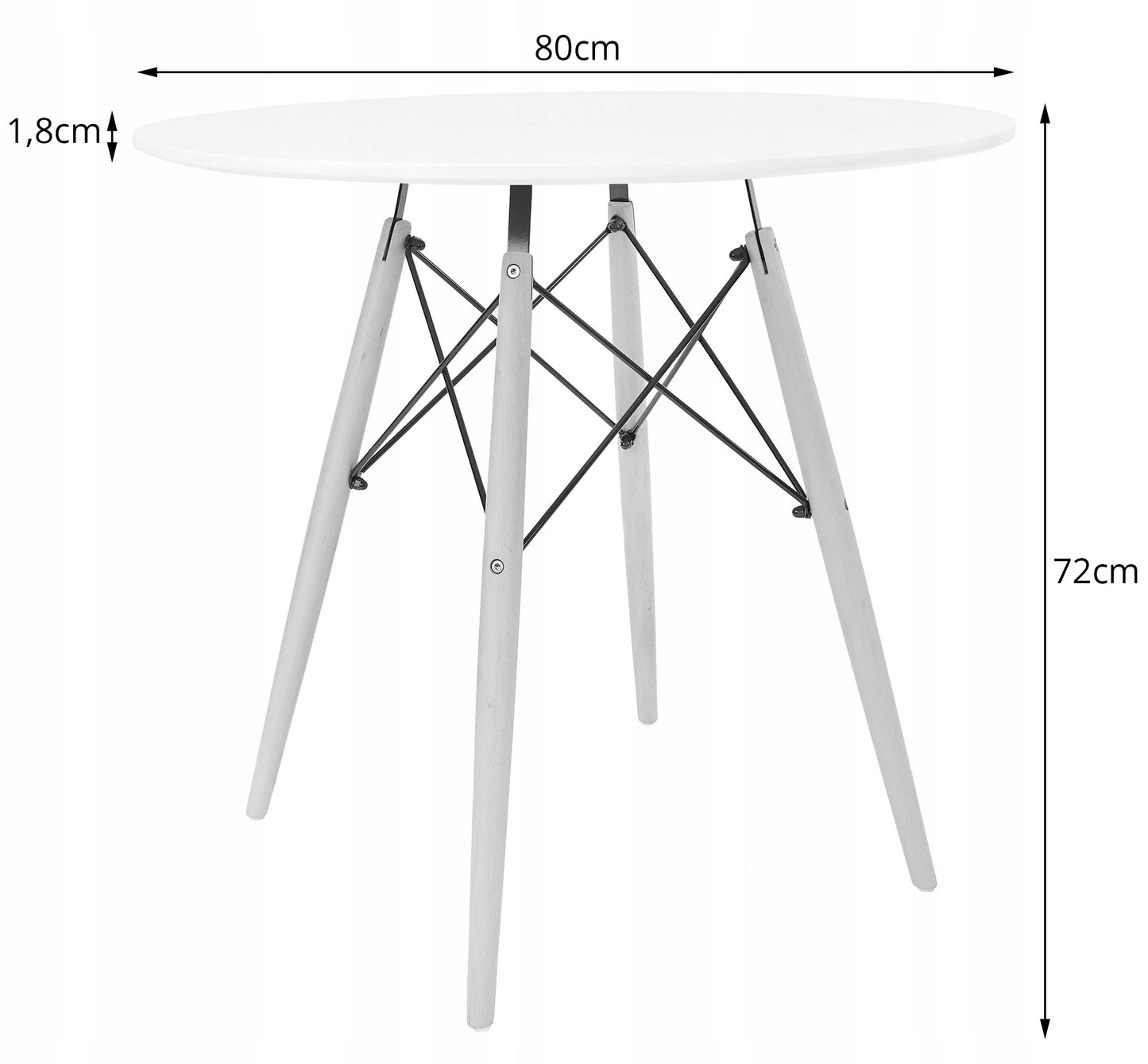 Komplektas stalas + 4 kėdės Modernus skandinaviško stiliaus