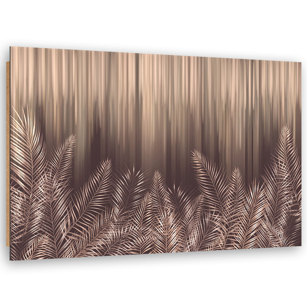 Deko stiliaus plokščių tapyba, Egzotiški 3D palmių lapai