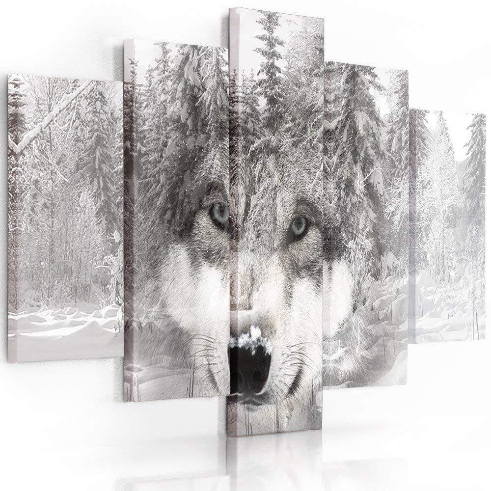 Penkių elementų deko plokštės ant drobės vaizdas, Miško apsauga