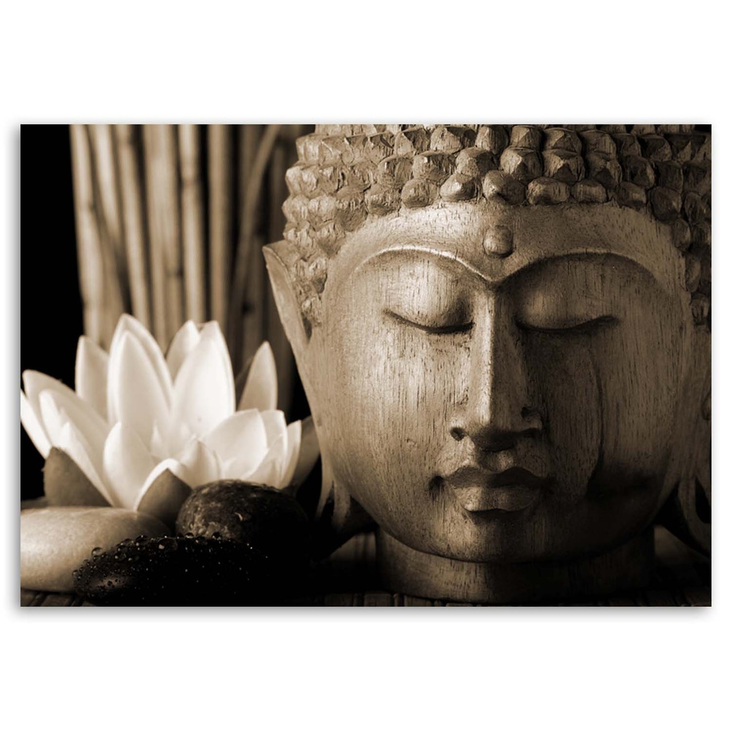 Tapyba ant drobės, Buda su lotusu