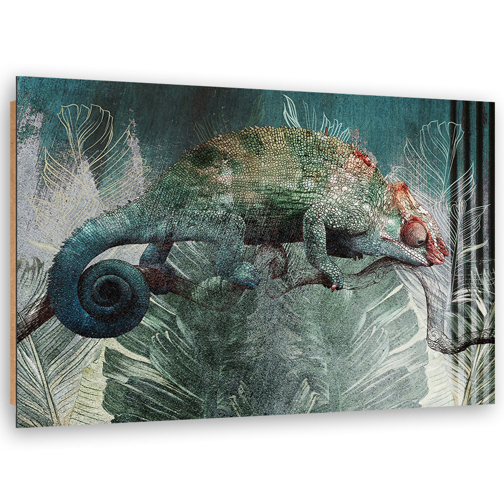 Deko stiliaus plokščių tapyba, Chameleonas džiunglėse