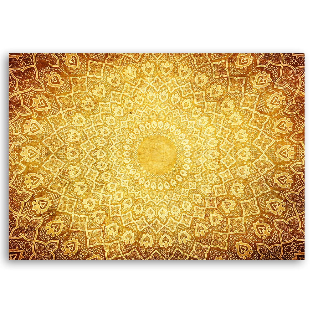 Auksinė mandala. Art deco paveikslas ant plokštės
