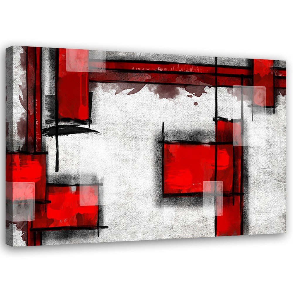 Tapyba ant drobės, Geometrinė abstrakcija raudona spalva