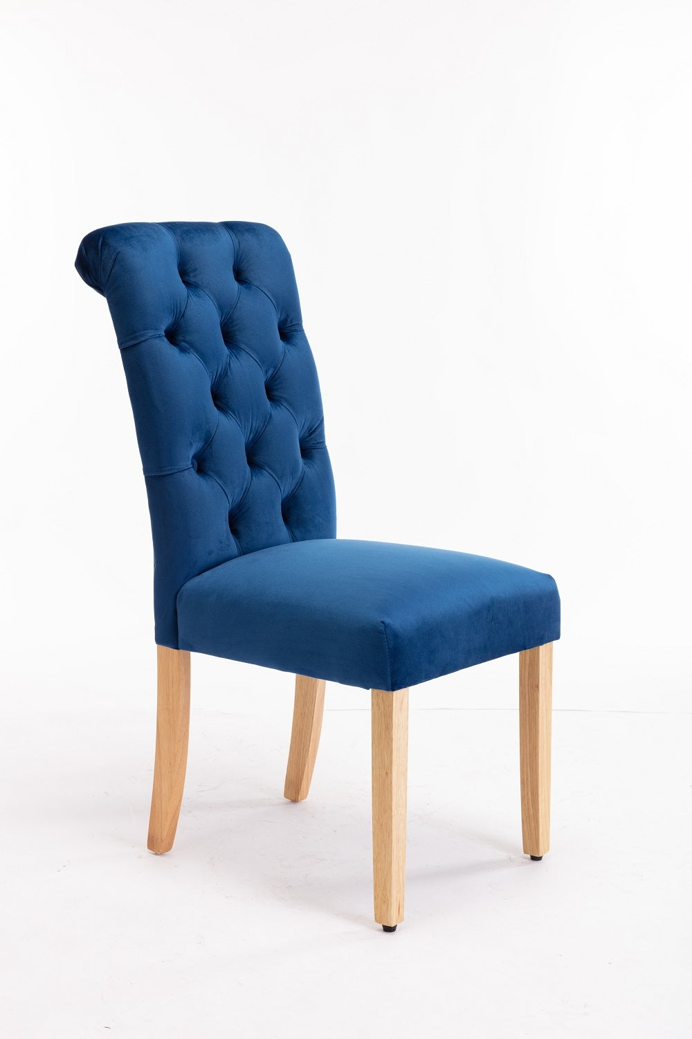 Prabangi mėlyno veliūro kėdė
