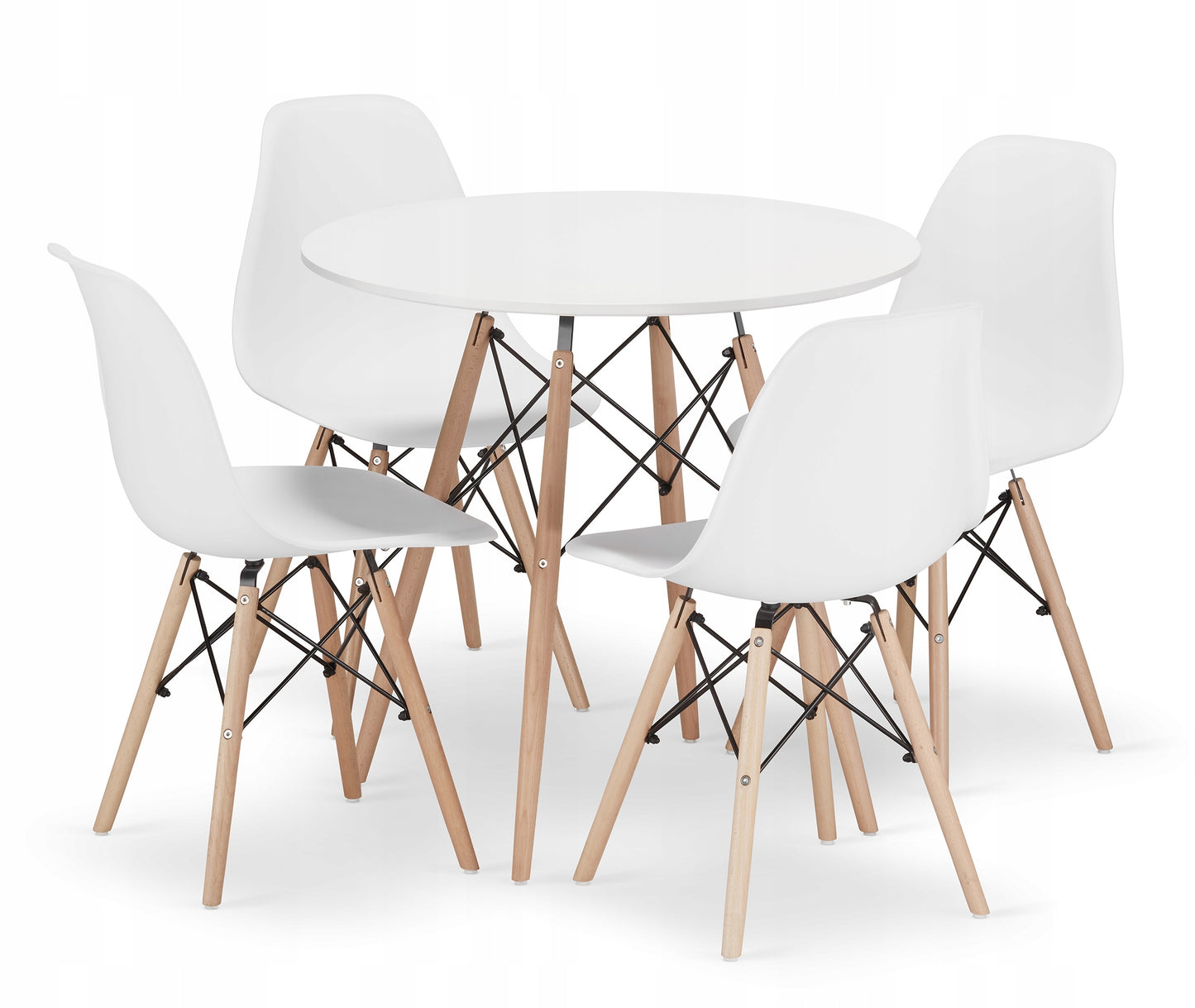 Komplektas stalas + 4 kėdės Modernus skandinaviško stiliaus